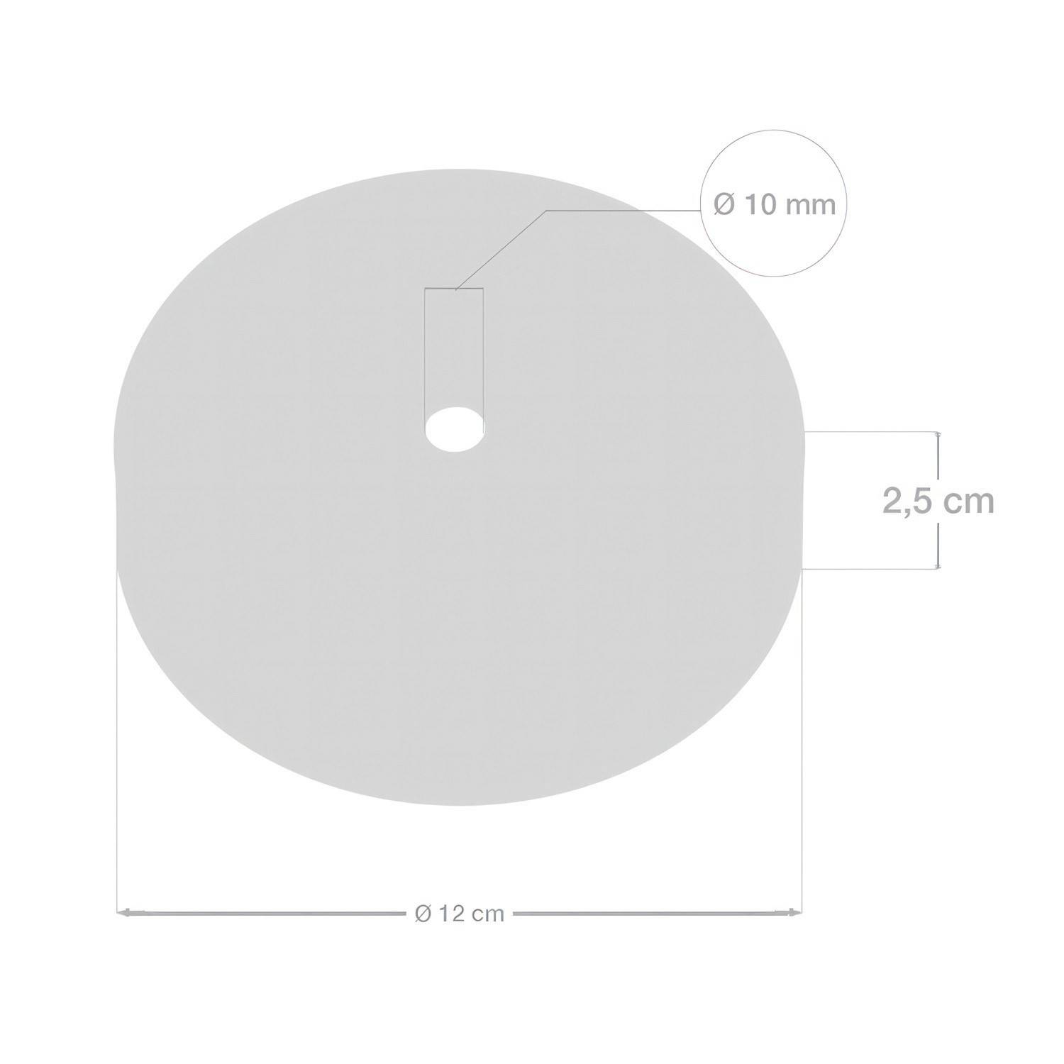 Cilindrična kovinska stropna rozeta s 7 cm objemko - komplet