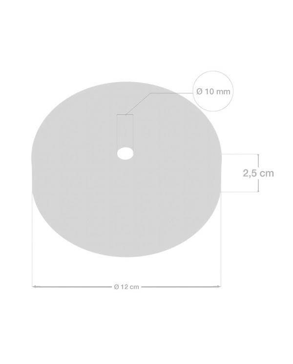 Cilindrična kovinska stropna rozeta s 7 cm objemko - komplet