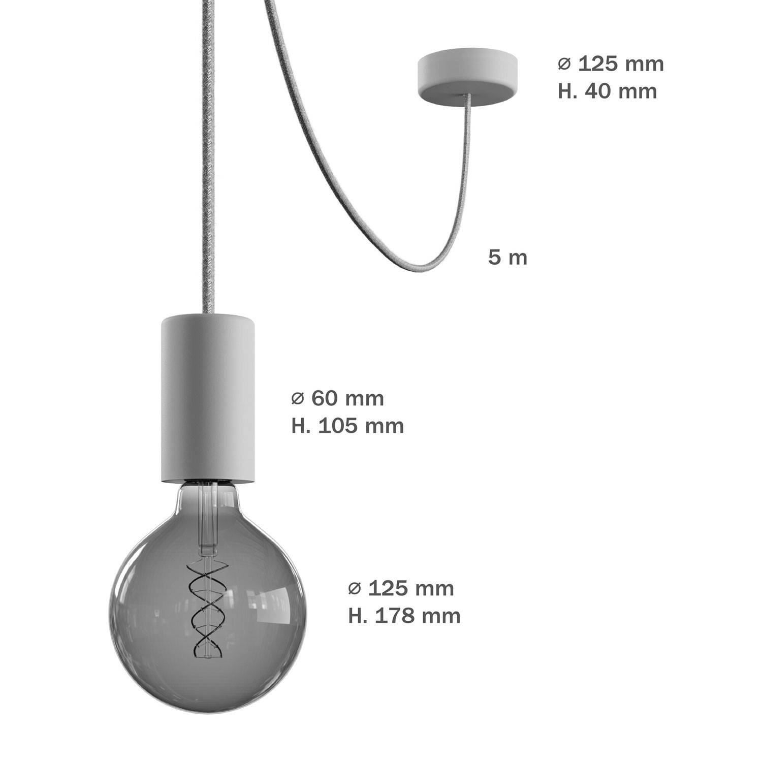 Zunanje svetilo s tekstilnim kablom, nosilcem ter silikonsko rozeto in grlom IP65, EIVA ELEGANT