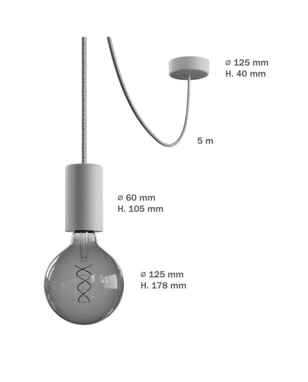 Zunanje svetilo s tekstilnim kablom, nosilcem ter silikonsko rozeto in grlom IP65, EIVA ELEGANT