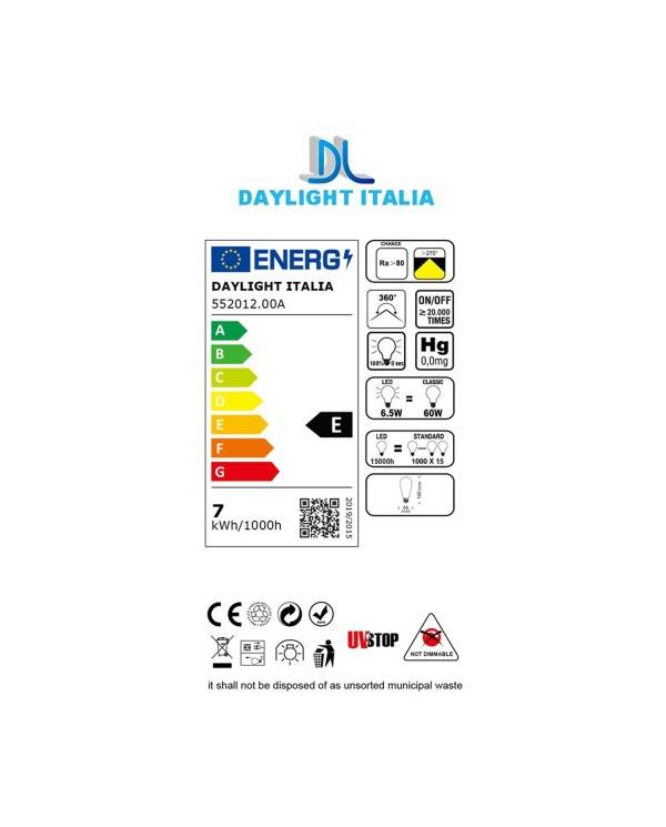 LED SMART WI-FI žarnica Edison ST64 Prozorna z žarilno nitko 6.5W E27 zatemnitev