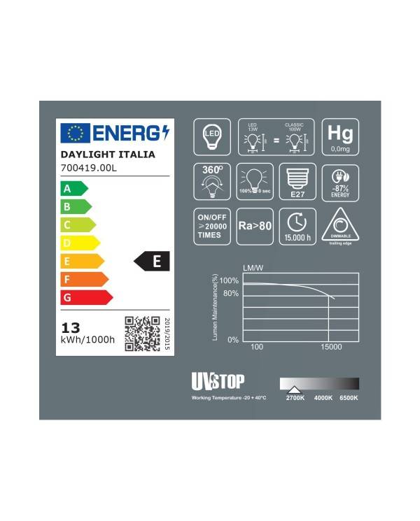 LED prozorna sijalka Mammamia 13W E27 zatemnilna2700K