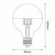 LED žarnica polkrožna srebrna žoga G95 7W 650Lm E27 2700K Zatemljiva - A04