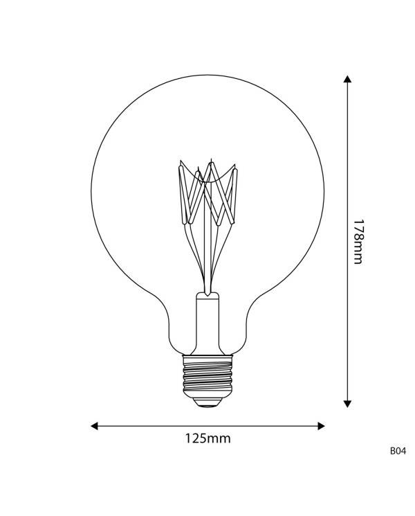 LED prozorna sijalka B04 5V Collection kratka Globe G125 1,3W E27 zatemnilna 2500K