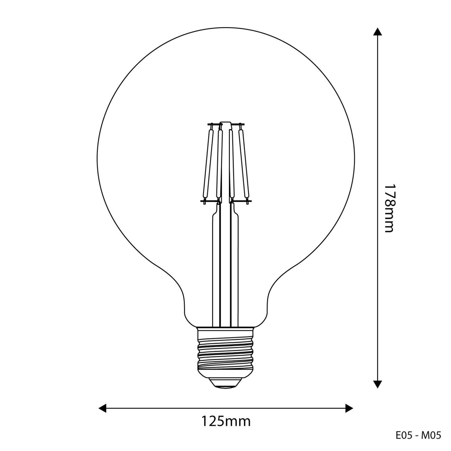 LED prozorna Globe sijalka G125 4W 470Lm E27 2700K - E05