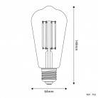 LED prozorna Edison sijalka ST64 7W 806Lm E27 3500K zatemnilna - N02