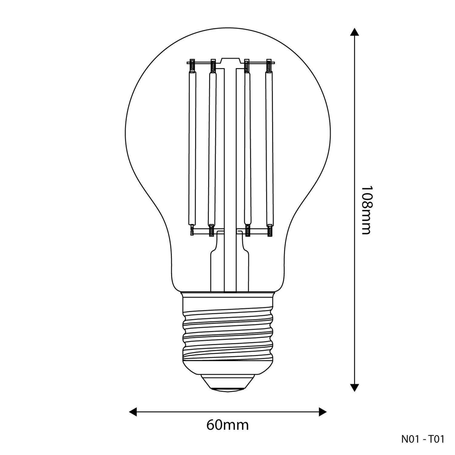 LED prozorna Drop sijalka A60 7W 806Lm E27 2700K zatemnilna - T01