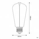 LED sijalka Smoky Magnetic Edison ST64 2,2W 60Lm E27 1800K - F03