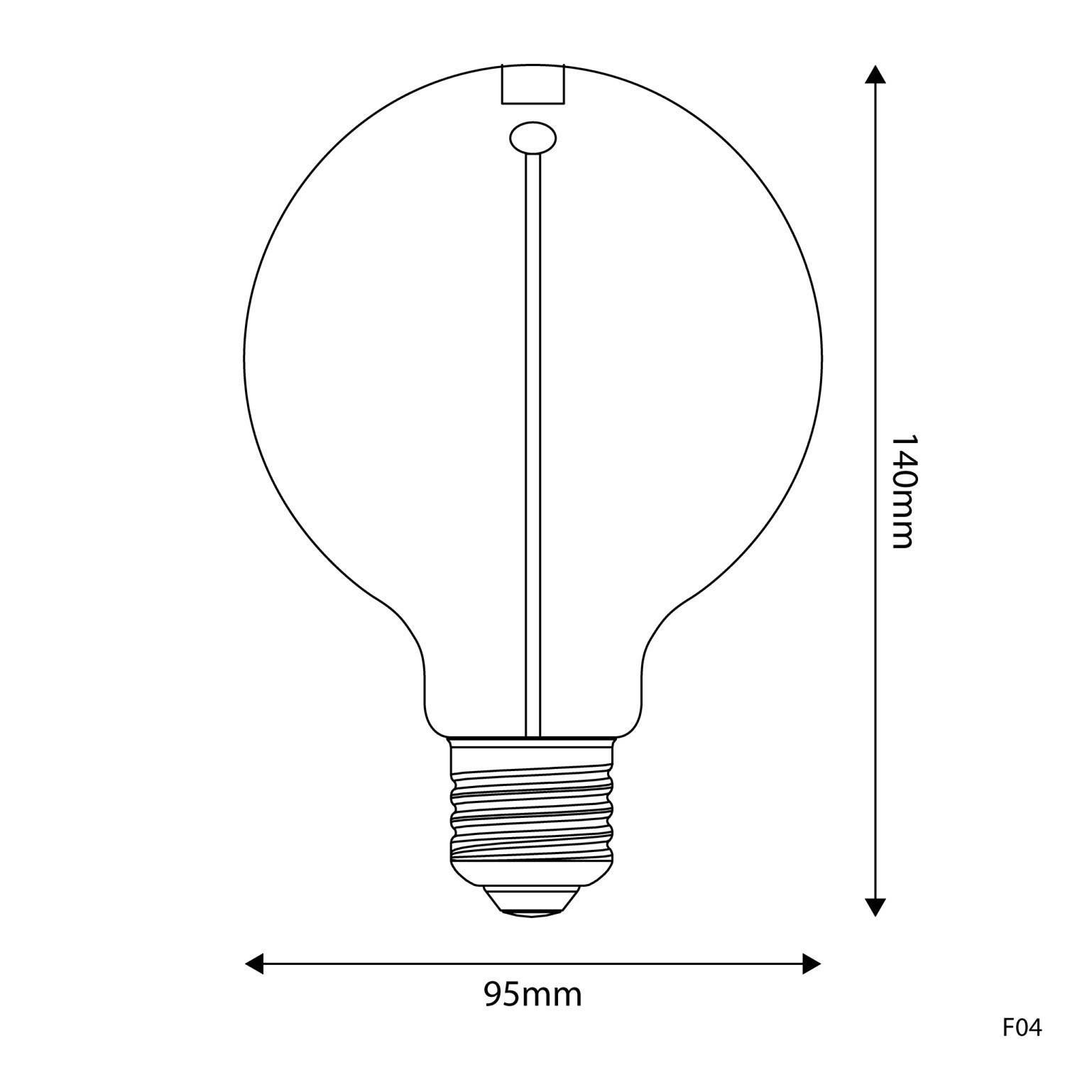 LED sijalka Globo G95 2,2W 60Lm E27 1800K - F04