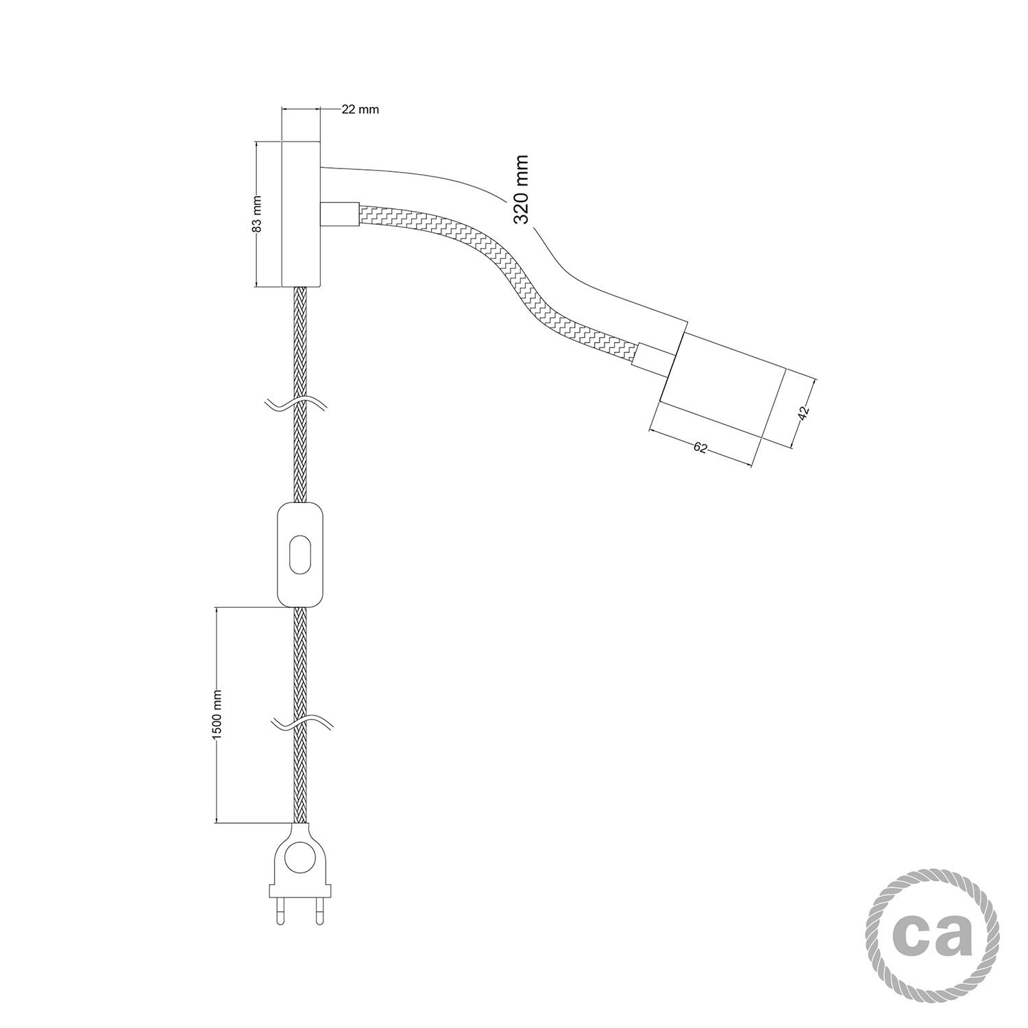 Nastavljiva svetilka Spostaluce Flex 30 z reflektorjem GU1d0