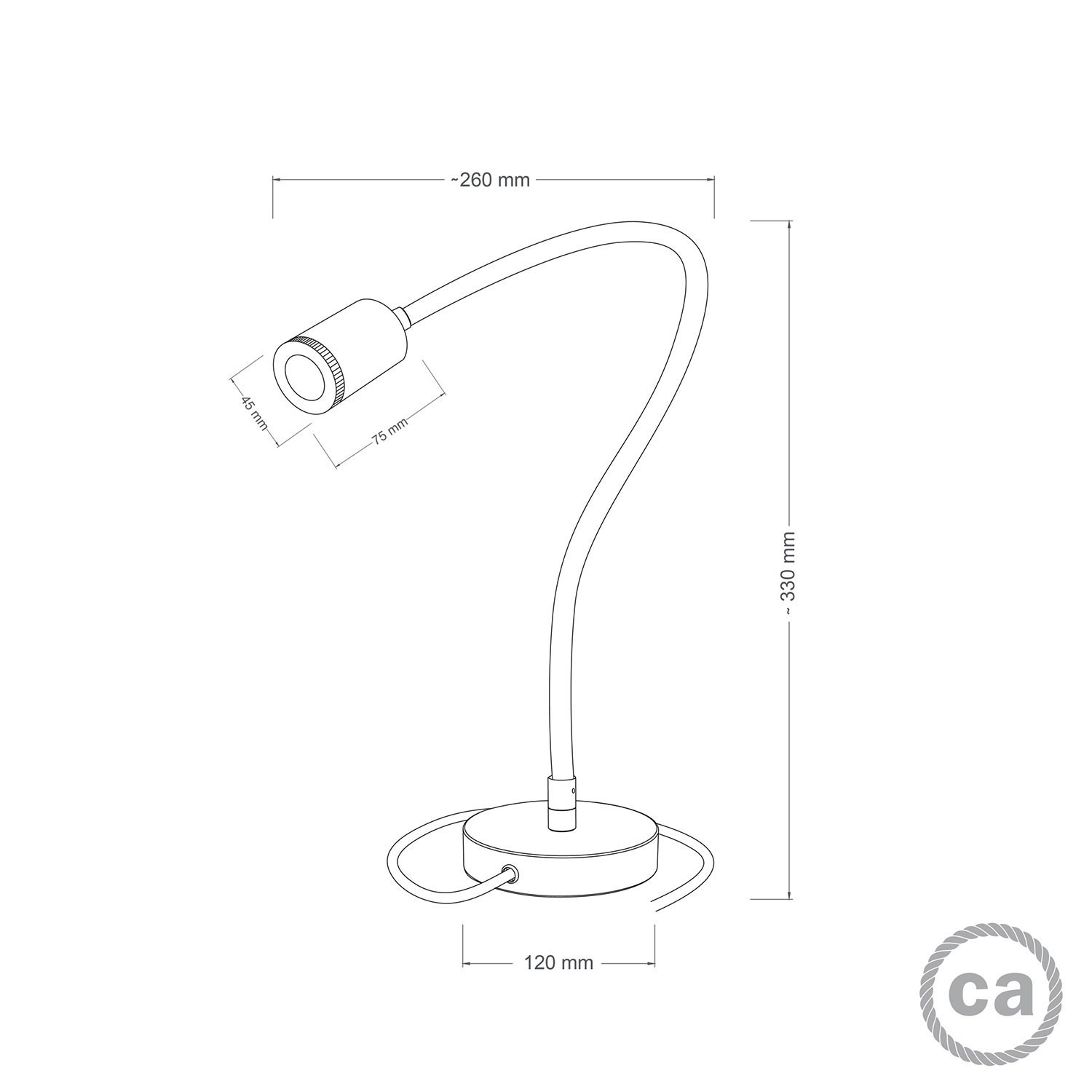 Namizna svetilka Flex z mini LED reflektorjem