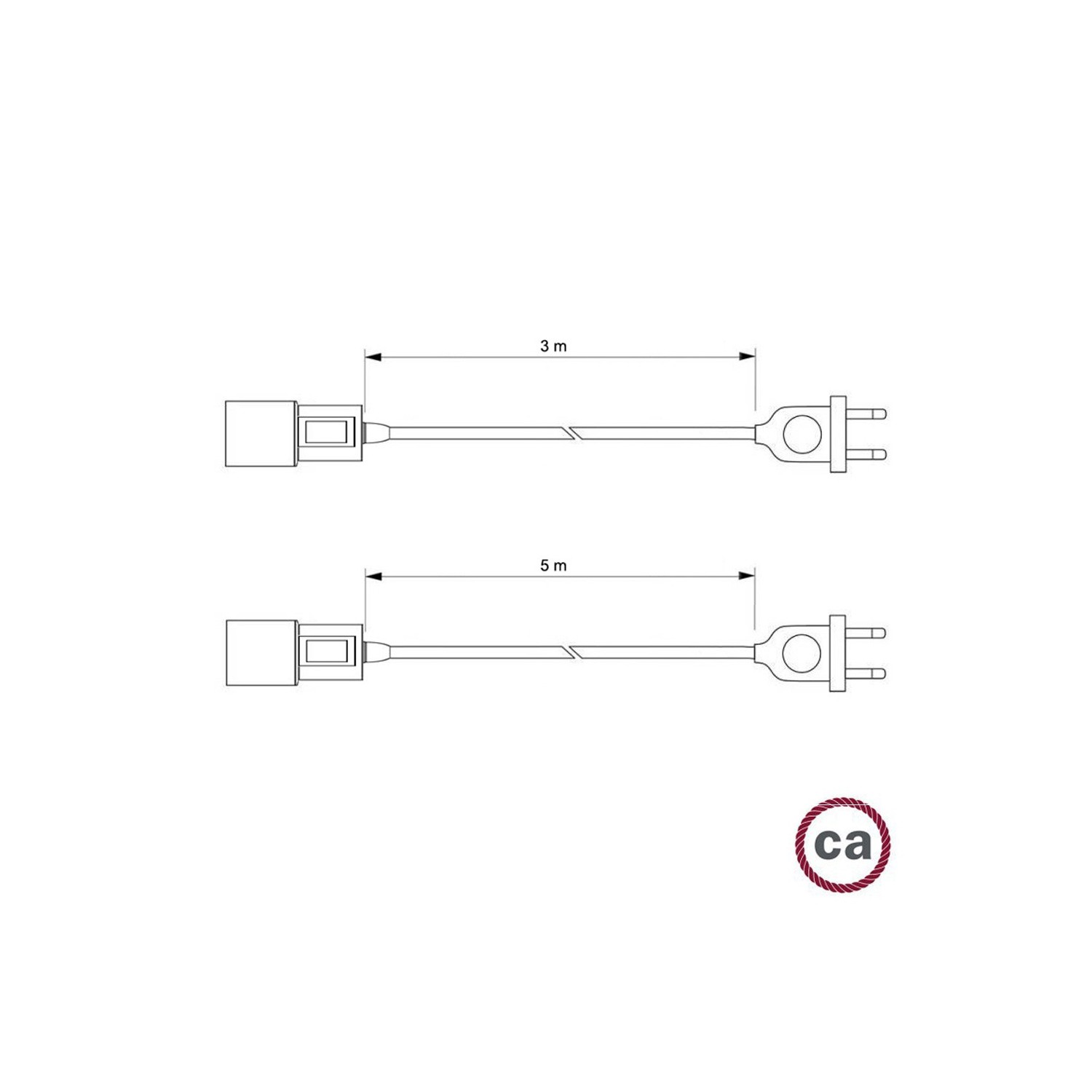 Snake Plug-in svetilka z barvnim tekstilnim kablom