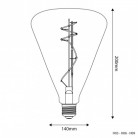 LED sijalka H03 Cone 140 11W E27 zatemnilna 2700K