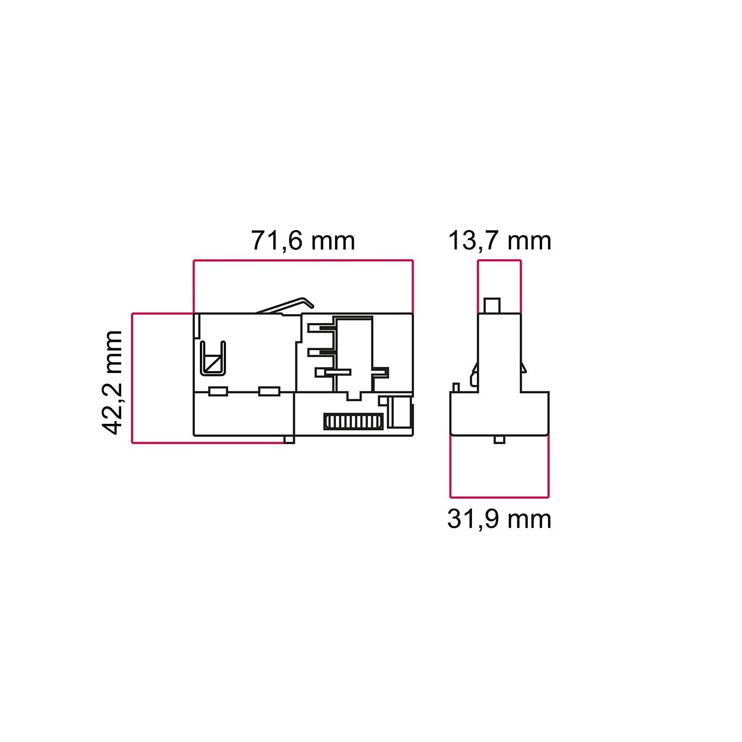 Adapter Stucchi za 3-fazna tračna vodila - za viseče luči