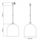 Lampă suspendată cu șină și abajur ceramic Campana M