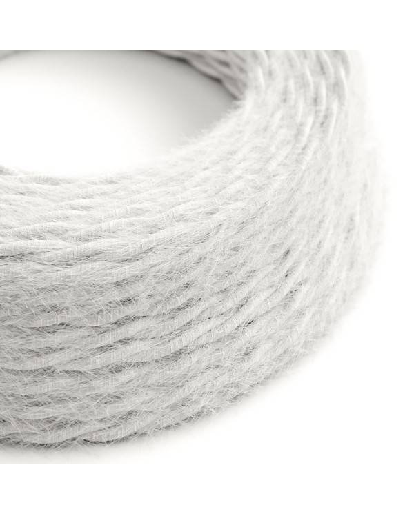 Burlesque zvit svetlobni kabel, prevlečen s tkanino Plain White TP01