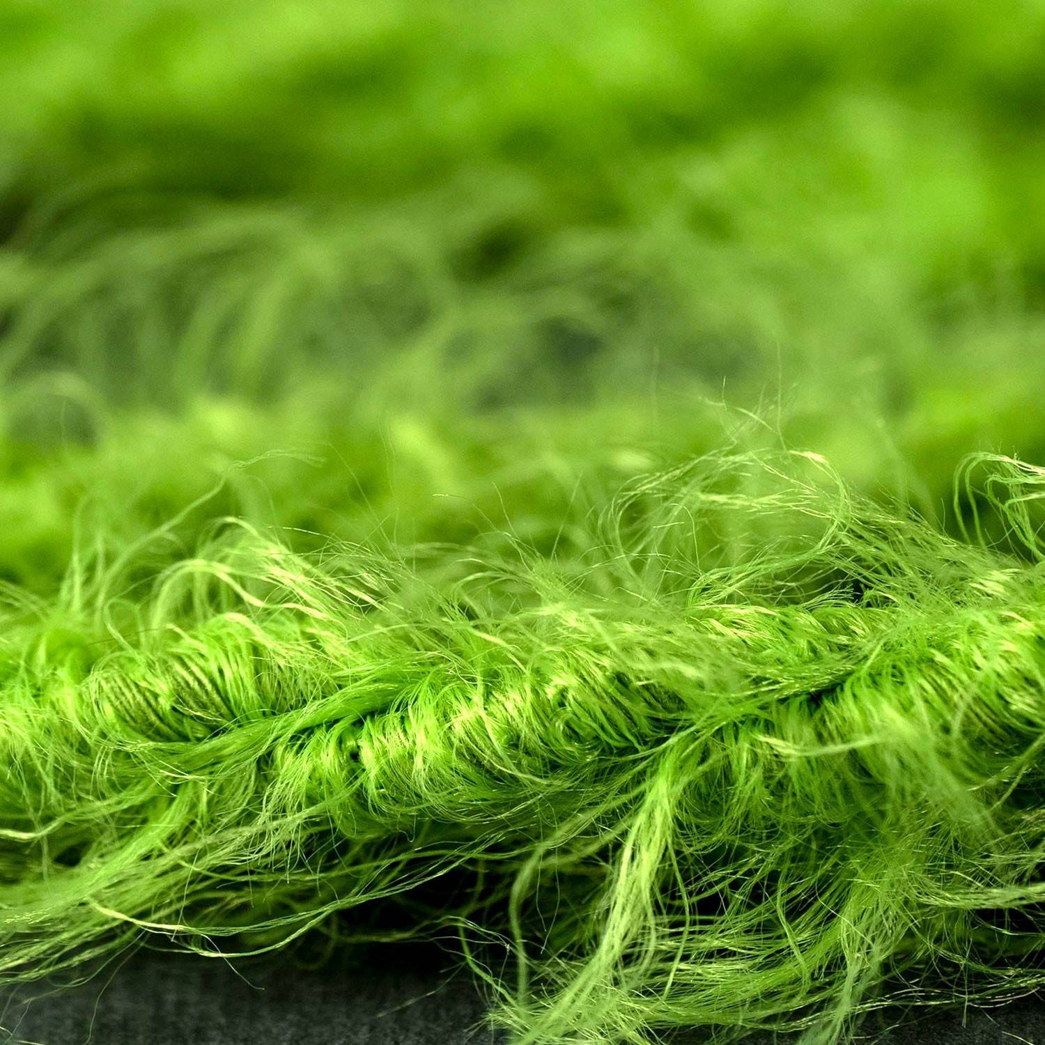 Burlesque twisted lighting cable covered in  hairy-effect  fabric Plain Green TP06