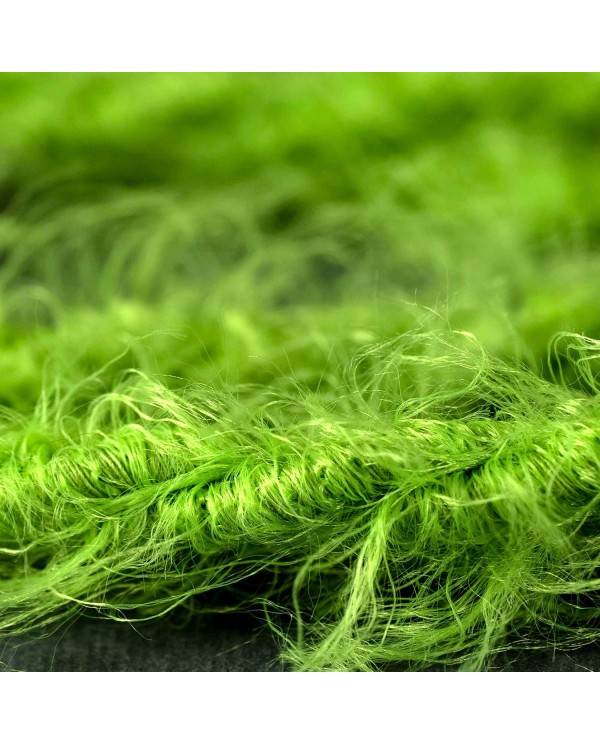 Burlesque twisted lighting cable covered in  hairy-effect  fabric Plain Green TP06