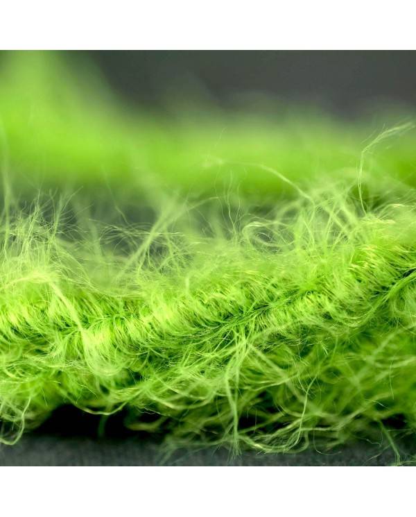 Burlesque twisted lighting cable covered in  hairy-effect  fabric Plain Green TP06