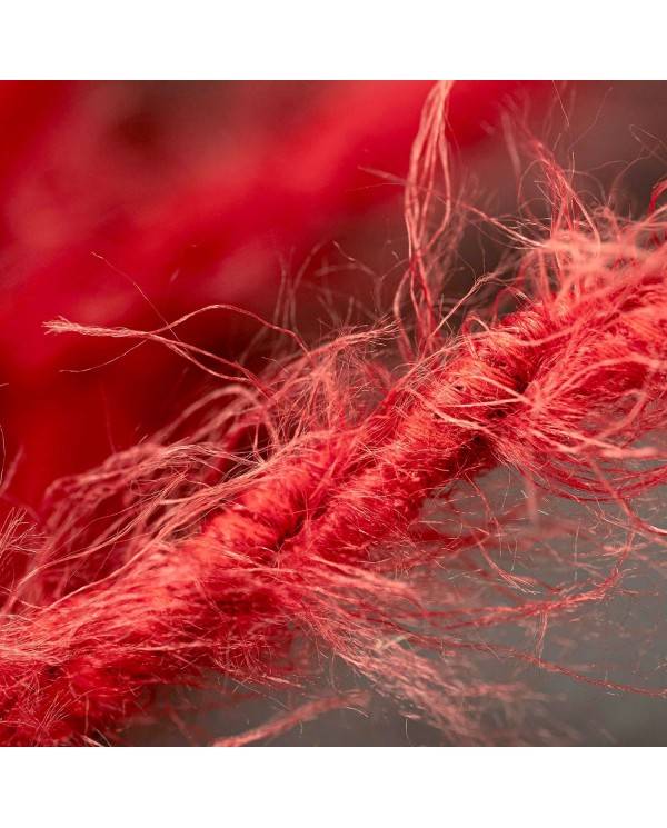 Burlesque twisted lighting cable covered in hairy-effect  fabric Plain Red TP09