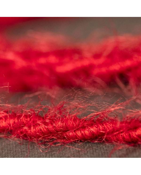 Burlesque twisted lighting cable covered in hairy-effect  fabric Plain Red TP09