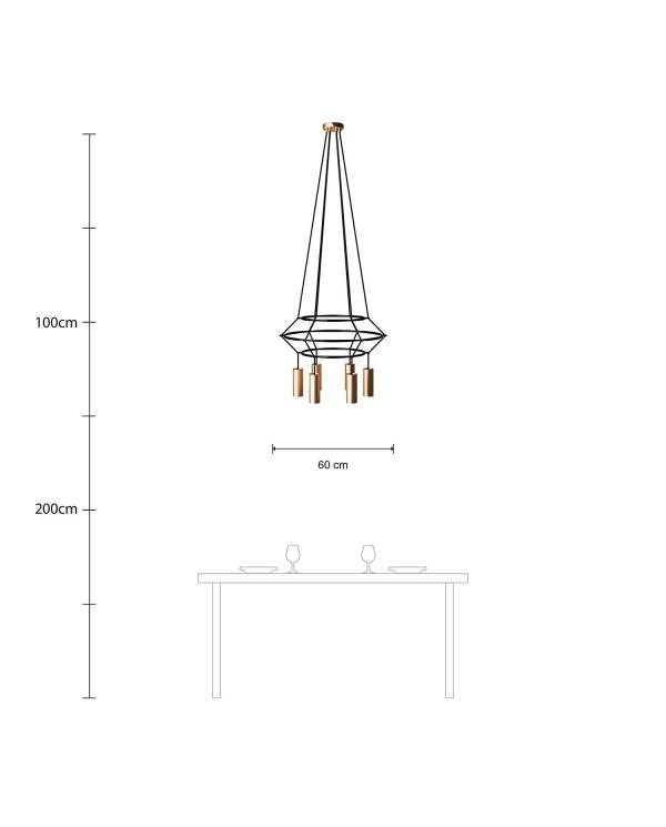 4 padci 3 kletke Tub-E14 svetilka