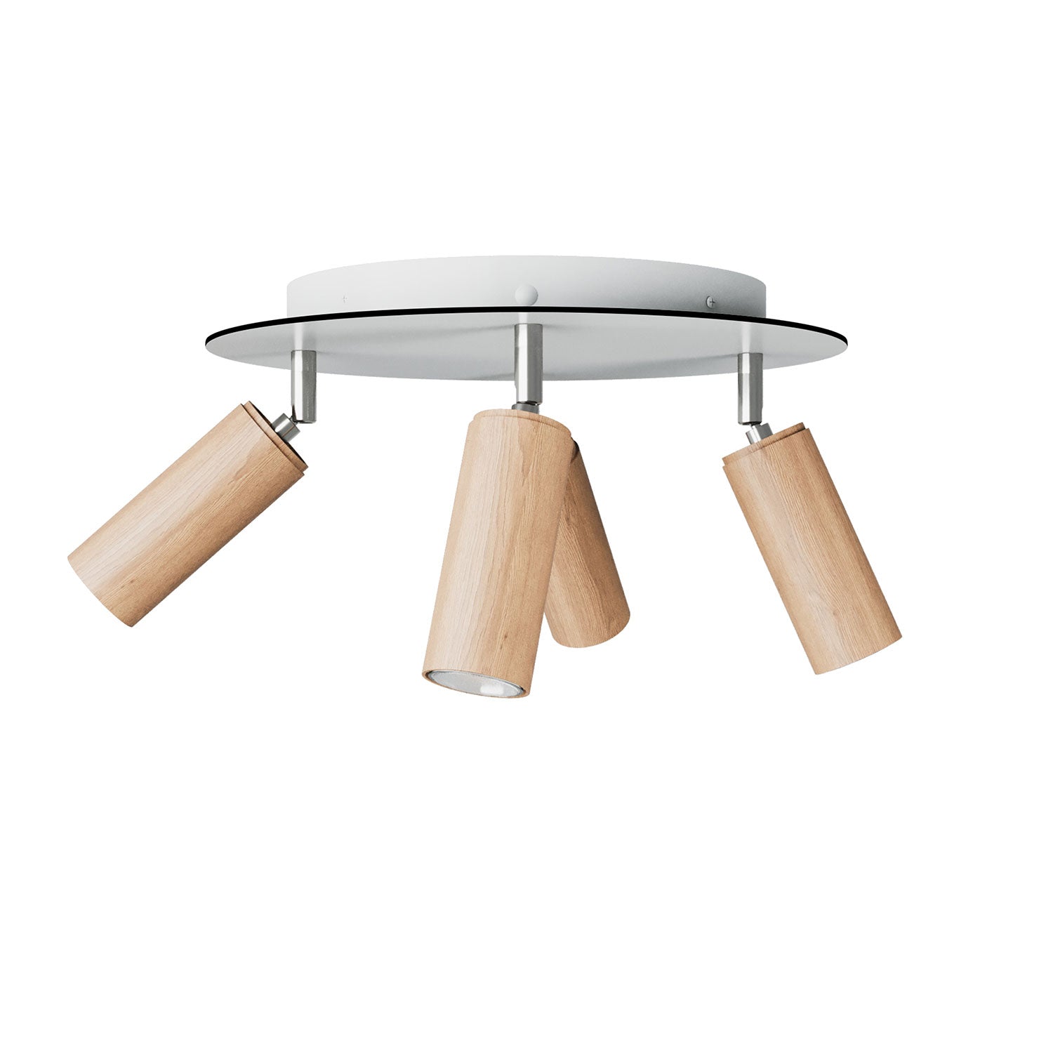 Lampada a 4 faretti con paralume Tub-E14 e Rose-One XXL rotondo - Neutro